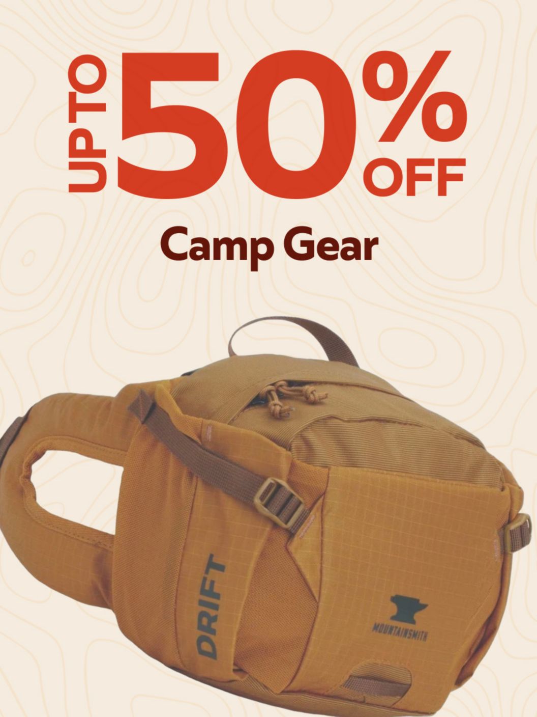 Camp gear up to 50% off